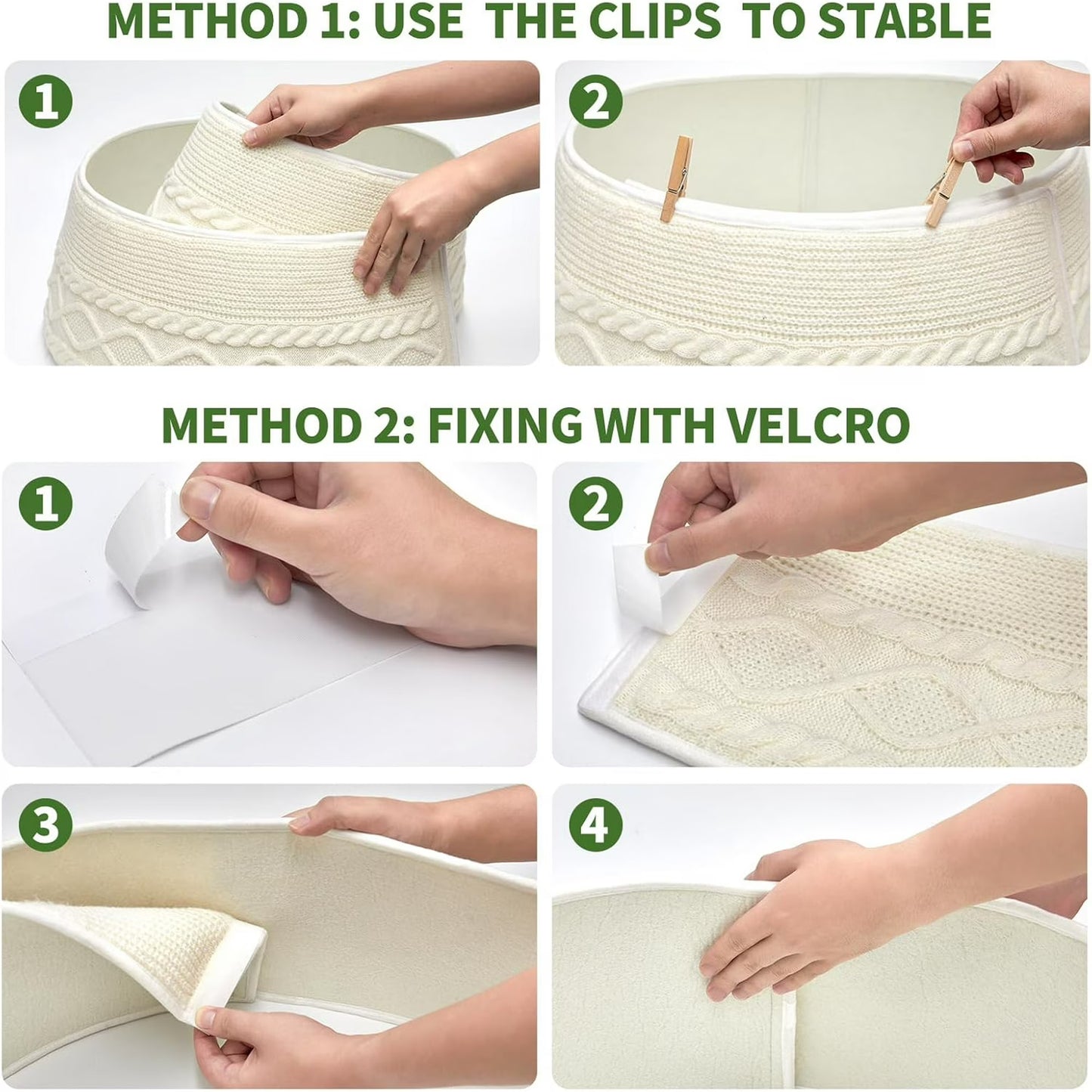 Christmas Tree Collar, Adjusted Christmas Tree Base Cover for Artificial Trees, Knit Cream White Rustic Farmhouse Xmas Tree Ring Skir